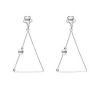 Boucles D'Oreilles Femme, Boucle D Oreille Pendantes Argent Argent Sterling S925 Perle Pendentif Triangulaire 21X48mm pour Saint Valentin