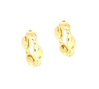 Boucles d'Oreilles - Femme - Créoles - Grain de Café - 18 mm - Plaqué Or Jaune 750/1000 - 3 Microns