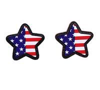 Boucles D'oreilles Femme d'oreilles en acrylique du 4 juillet patriotique rouge bleu drapeau américain étoile balancent des à paillettes Independence Memorial Day bijoux accessoires (C, C)