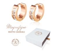 Boucles d'oreilles femme Elégance Baignées dans l'OR rose. Idée cadeau femme. Coffret cadeau femme offert. Marque 2SPLENDID®