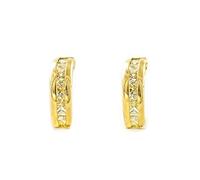 Boucles d'Oreilles Femme Enfant Arc Pierre Zircone Brillant Or Jaune 9 Carats - Certificat de Garantie - Mondepetit - 03198