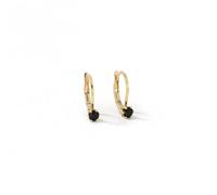 Boucles d'Oreilles - Femme/Enfant - Dormeuses - Onyx - Plaqué Or Jaune 750/1000-3 Microns - 15 x 10 mm
