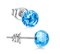 Boucles d'oreilles femme fille, boucle d'oreille en argent 925, Clous d'Oreilles de cristal, Cristal autrichien