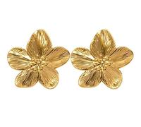 Boucles D'Oreilles Femme Fleurs Dorées, Goutte Or avec Grandes Fleurs pour Bijoux Fantaisie