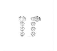 Boucles D'oreilles Femme Guess L.O.V.E. Jube05473jwrht-U En Acier Argenté - Design Cascade De Quatre CUrs Avec Cristaux