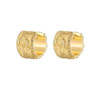 Boucles D'Oreilles Femme Mariage, Créoles Doré Modèle Plié 13X15mm pour Saint Valentin Bijoux