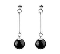 Boucles d'Oreilles Femme Mode Explosion Féminine Argent Naturel Plaqué Oreille Filetage Oreille Femme Boucles d'oreilles Pendentif Accessoires Croix Boucles d'oreilles Argent 925 (Noir, Taille Unique)
