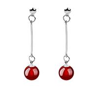 Boucles d'Oreilles Femme Mode Explosion Féminine Argent Naturel Plaqué Oreille Filetage Oreille Femme Boucles d'oreilles Pendentif Accessoires Croix Boucles d'oreilles Argent 925 (Red, One Size)