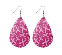 Boucles D'oreilles Femme Octobre Rose avec Ruban Rose pour Femmes et Filles, éLégants Accessoires Boucles D'Oreilles Pendantes En Forme De Cœr Femmes Pour La Sensibilisation Au Cancer Du Sein