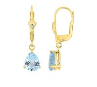 Boucles d'oreilles femme pendantes - topaze - Or 18 Carats