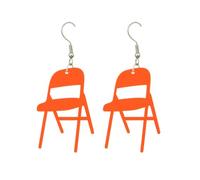 Boucles d'oreilles Femme Plat Unique Déclaration Empilable Chaise Pliante D'oreilles Amusant Coloré Acrylique Chaise Pendentif Pliante Boho Bijoux (C, One Size)