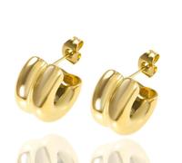 Boucles d'oreilles Femmes Cadeaux Earrings 925 Doubles Résistantes À L'Eau Pour Femmes, Creuses À Texture Épaisse, Couleur