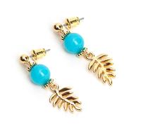 Boucles d'oreilles feuillage apatite