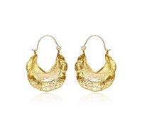 Boucles d'oreilles feuille torsadée pour femme, Boucles d'oreilles drôles de feuille d'or, Boucles d'oreilles pendantes feuille d'argent, Goujons de feuilles de fleurs de Bohême