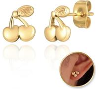 Boucles d'oreilles Flamenco Mystique en acier chirurgical plaqué or 14k CHERRY, puzet argenté S925 KST3317
