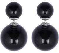 Boucles d'oreilles Flamenco Mystique rond Triball double vis noir brillant K69CZ