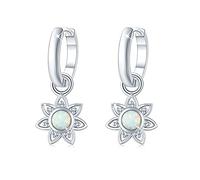 Boucles d'oreilles fleur de lotus 925 boucle d'oreille opale en argent sterling boucles d'oreilles créoles boucles d'oreilles hypoallergéniques bijoux opale fleur boucles d'oreilles fleur pour femmes