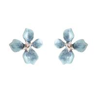 Boucles d'oreilles fleur fraîche, émail bleu boucles d'oreilles, doux bijoux de charme, adapté pour les déplacements quotidiens et les femmes Dating à porter