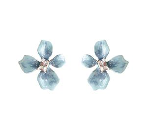 Boucles d'oreilles fleur fraîche, émail bleu boucles d'oreilles, doux bijoux de charme, adapté pour les déplacements quotidiens et les femmes Dating à porter