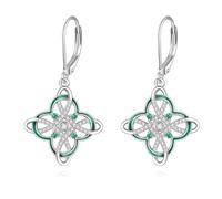 Boucles d'oreilles fleur lotus / ange pour femme en argent sterling 925 7 chakras goutte boucle d'oreille yoga lotus bijoux cadeau pour femmes adolescentes filles, 18mm, Argent sterling, Zircone