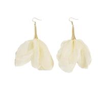 Boucles d'oreilles fleur pour les femmes, boucles d'oreilles pétale de fleur, jaune clair Floral Dangle boucle d'oreille hypoallergénique, jolie fleur boucles d'oreilles, jaune clair fleurs hawaïennes