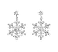 Boucles d'oreilles flocon de neige de Noël Accessoires haut gamme Pour tous les jours Pour Noël un cadeau inspirant C (B, 4x2. 5cm)