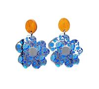 Boucles d'oreilles florales bohèmes - Boucles d'oreilles pendantes géométriques modernes pour femmes, légères pour l'été, la plage, taille unique, Agate