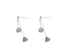 Boucles d'oreilles florales en argent sterling 925 - Ton blanc pur