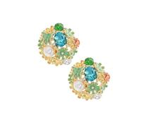 Boucles d'oreilles florales sophistiquées avec strass, un mélange de styles modernes et de charme classique pour les fêtes festives de tous âges, taille unique, comme décrit