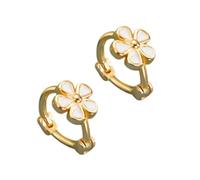 Boucles d'oreilles florales tendance avec revêtement anti-ternissement, bijoux polyvalents pour rendez-vous galant et tenues décontractées