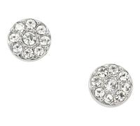 Fossil Boucles d'oreilles en acier inoxydable de ton argenté avec fermoir à bouton-pression pour femmes