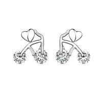 Boucles d'oreilles Generic Sparkling Heart Clear For Women Livrée 925 Bijoux de poteaux pour l'engagement de mariage