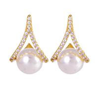 Boucles d'oreilles géométriques en argent avec perles géométriques et élégantes - Lumière de luxe - Ovale, taille unique, Plastique, Pas de gemme