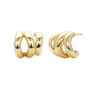 Boucles d'oreilles géométriques en argent sterling plaqué cercle pour femme Créativité littéraire française, Métal