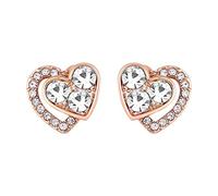 Boucles d'oreilles géométriques en cristal, motif papillon, feuille verte, cœur