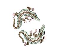 Boucles d'oreilles géométriques en forme d'animal avec strass étincelants - Convient pour des styles uniques et un look tendance vintage