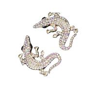 Boucles d'oreilles géométriques en forme d'animal avec strass étincelants - Convient pour des styles uniques et un look tendance vintage