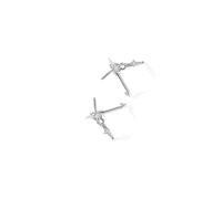 Boucles d'oreilles géométriques en forme d'étoile à quatre branches pour homme et femme en alliage léger - Accessoires de bijoux modernes - Boucles d'oreilles dynamiques en forme d'étoile à quatre