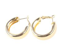 Boucles d'oreilles géométriques européennes et métalliques - Tempérament net - Les boucles d'oreilles sont populaires, Cuivre + aiguille en argent S925