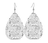 Boucles d'oreilles géométriques mathématiques G alculus pour femmes, boucles d'oreilles pendantes festives, bijoux élégants pour célébrations, One Size, Cuir