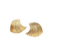 Boucles d'oreilles géométriques pour femme avec texture artistique en métal et tige en argent 925, combinant influence vintage et port confortable (AH)