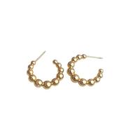Boucles d'oreilles géométriques pour femme avec texture métallique artistique et tiges d'oreilles en argent 925, combinant influence vintage et port confortable (Y)