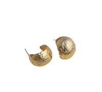 Boucles d'oreilles géométriques pour femme avec texture métallique artistique et tiges d'oreilles en argent 925, combinant influence vintage et port confortable (H)
