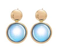 Boucles d'oreilles géométriques rondes simples en résine pour un look professionnel et sophistiqué