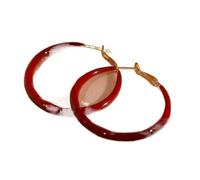 Boucles d'oreilles géométriques rouges pour femmes coréennes tendance simples boucles d'oreilles créoles tempérament magnifiques bijoux rendez-vous nocturnes, taille unique, Agate