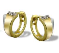 Boucles d'oreilles GoldDream pour femmes Créoles bicolores en zirconium 333 or jaune D2GDO5101T