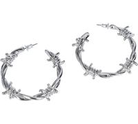 Boucles d'oreilles Gothic de Black Premium by EMP - Fil Barbelé - pour Femme - couleur argent Standard