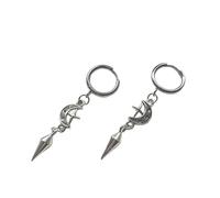 Boucles d'oreilles gothiques à pointes avec pendentif lune et étoile - Confortables - Accessoires punk élégants pour femme et homme - Boucles d'oreilles mystérieuses, taille unique, Comme décrit