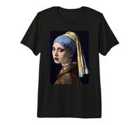 Boucles d'oreilles Gothiques avec Perles Emo Goth Johannes Vermeer T-Shirt Haut de Gamme