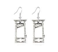 Boucles d'oreilles gothiques en argent guillotine pour femme, boucles d'oreilles pendantes pour Hip Hop et Rock